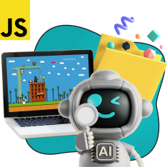 Язык программирования JavaScript + AI. Проектное обучение + геймификация + AI-помощники - КИБЕРшкола программирования для детей, компьютерные курсы для школьников, начинающих и подростков - KIBERone г. Вологда